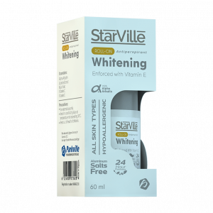 STARVILLE WHITENING ROLL ON ANTIPERSPIRANT WITH VITAMIN E FOR ALL SKIN TYPES 24 HOURS 60 ML